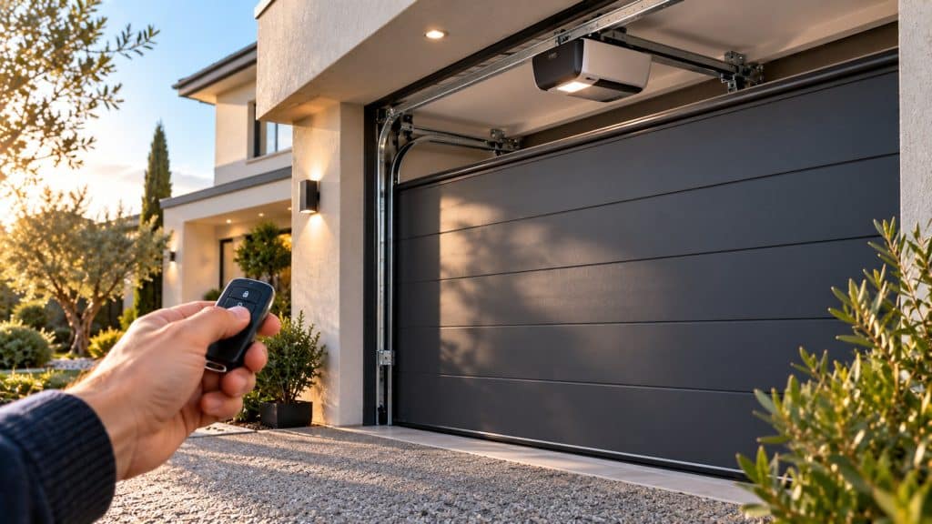 Sécuriser sa porte de garage : porte sectionnelle motorisée fermée à la télécommande